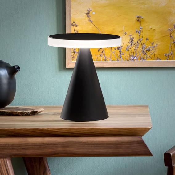 LED Tischleuchte Fabas Luce – 720lm, Dimmbar, Schwarz Satiniert