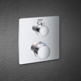 Grohe Grohtherm Thermostat-Brausebatterie mit 2-Wege-Umstellung eckig, für Rapido SmartBox