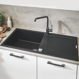 Grohe K500 Küchenspüle mit Abtropffläche, drehbar granit schwarz