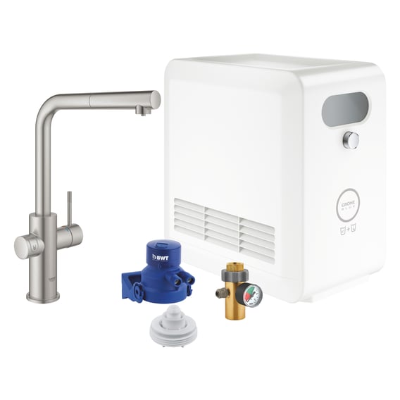 Grohe Blue Professional die NEUE Küchenarmatur mit Filterfunktion, L-Auslauf ausziehbar ...