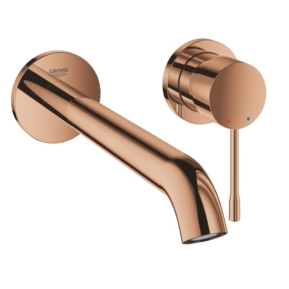 Grohe Essence Waschtischarmatur, Wandmontage mit EcoJoy, warm sunset ...