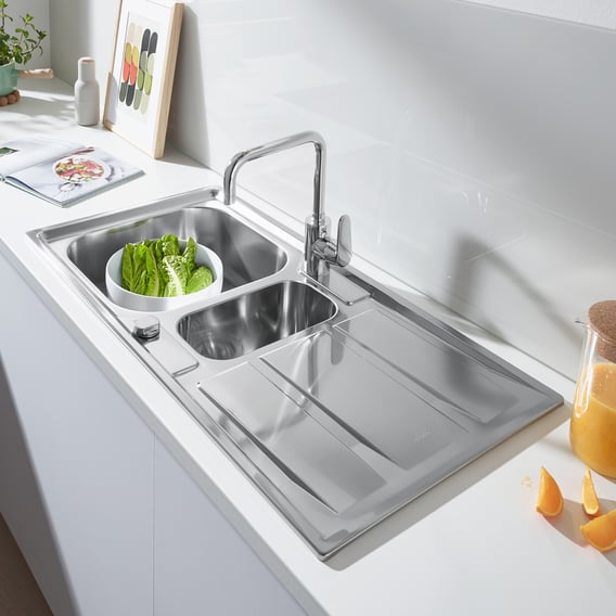 Grohe K400 drehbare Spüle mit Abtropffläche - 31567SD0 - Emero.de