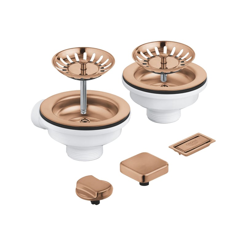 Grohe Universal Ablaufset mit Excenter für 2 Becken warm sunset ...