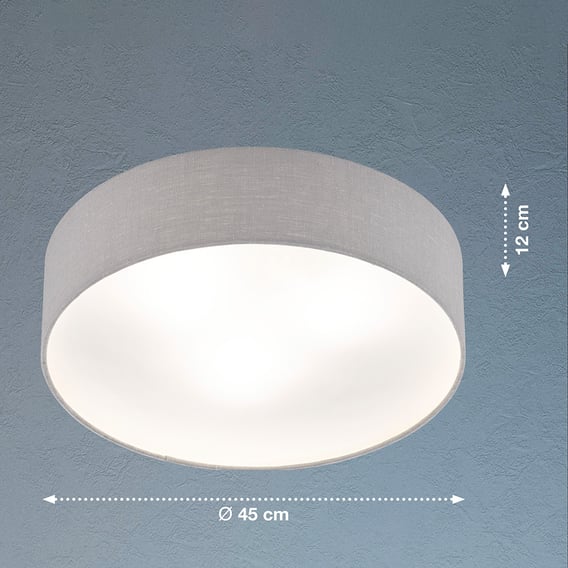 Fischer & Honsel Thor Deckenleuchte – Stoffschirm, 40 W, Weiß, Mit E14 Fassungen