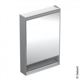 Geberit ONE Spiegelschrank mit Ablagefach, Beleuchtung und 1 Tür Aufputz, aluminium gebürstet