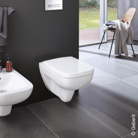 Geberit Renova Plan Wand-Tiefspül-WC mit WC-Sitz mit Spülrand, WC-Sitz ohne Absenkautomatik