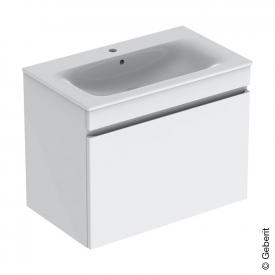 Geberit Renova Plan Waschtisch mit Waschtischunterschrank mit 1 Auszug und Innenschublade weiß hochglanz, WT weiß