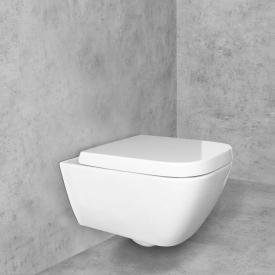 Geberit Smyle Square Wand-Tiefspül-WC & Tellkamp Premium 8000 WC-Sitz SET weiß, mit KeraTect