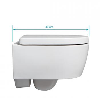 Geberit iCon & Tellkamp Premium 1000 Wand-WC-SET kurz: WC ohne Spülrand, mit KeraTect, WC-Sitz mit Absenkautomatik
