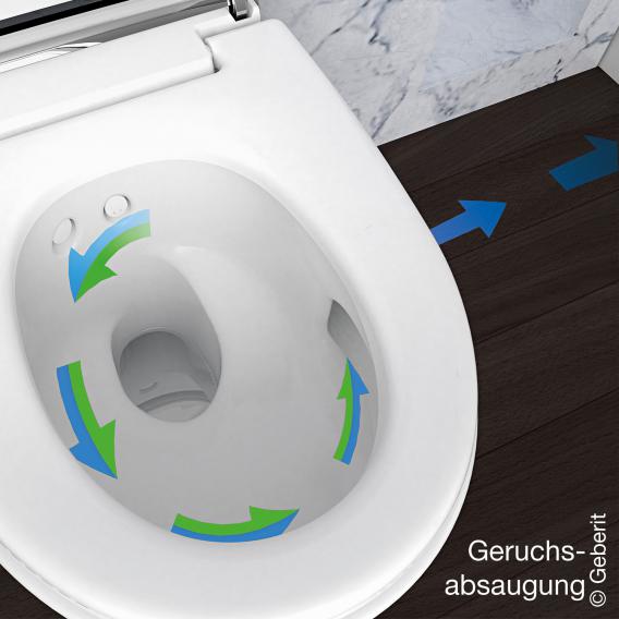 Geberit AquaClean Mera Comfort Dusch-WC mit Nachtlicht Komplettanlage, WC-Sitz mit Sitzheizung weiß