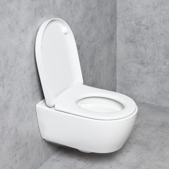 Geberit iCon NEU & Tellkamp Premium 1000 Wand-WC-SET: WC ohne Spülrand, WC-Sitz mit Absenkautomatik weiß, mit KeraTect