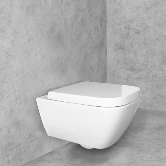 Geberit Smyle Square Wand-Tiefspül-WC & Tellkamp Premium 8000 WC-Sitz SET  weiß, mit KeraTect - 500208018+TK8000