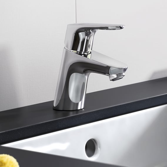Hansgrohe Focus Waschtischarmatur – Wassersparend Mit EcoSmart, Chrom, Ohne Ablauf