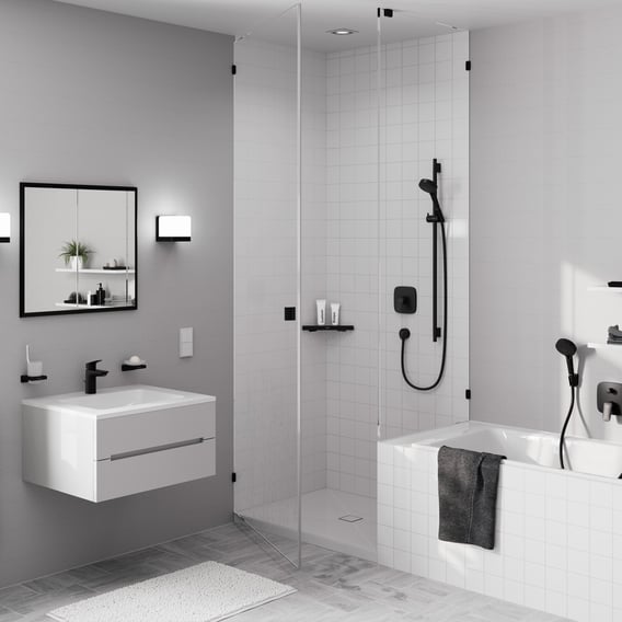 Hansgrohe Logis Waschtischarmatur Mattschwarz - Energiesparend Mit CoolStart & EcoSmart