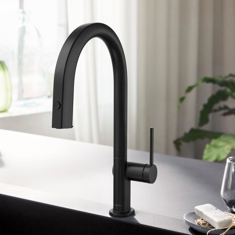 Delta Faucet Keele Küchenarmatur Matt Schwarz – Mit Magnetischem Pull-Down Sprühkopf & Touch-Clean | 3-Loch Einbau