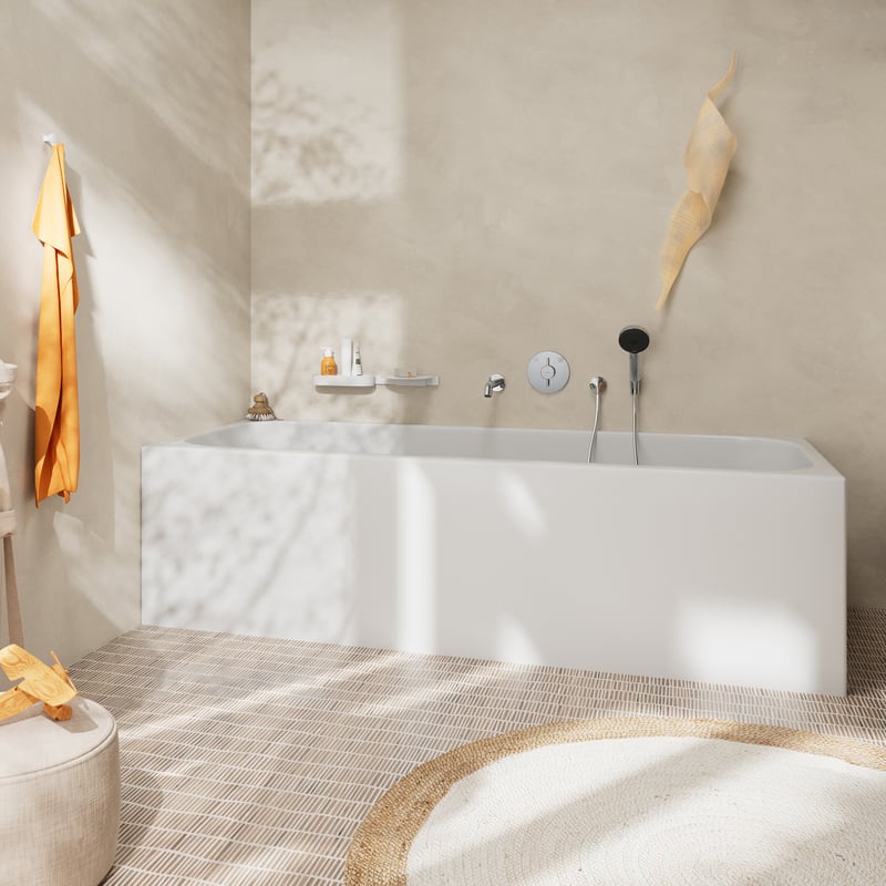 Hansgrohe Wannenauslauf Locarno Chrom 04814000 – Für Badewanne, Art Deco Design, Aus Messing