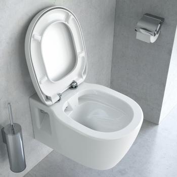 Ideal Standard Connect Wand-Tiefspül-WC weiß, ohne Spülrand, mit WC-Sitz weiß, mit Ideal Plus