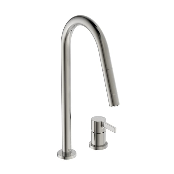 Ideal Standard Gusto Küchenarmatur – Hoher Auslauf, Ausziehbare Handbrause, 360° Schwenkbar, Chrom