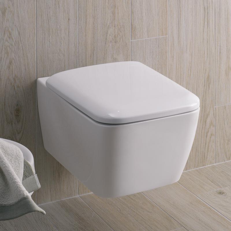 Square Wand-Tiefspül-WC Geberit mit weiß, Spülrand KeraTect ohne - 201950600 iCon