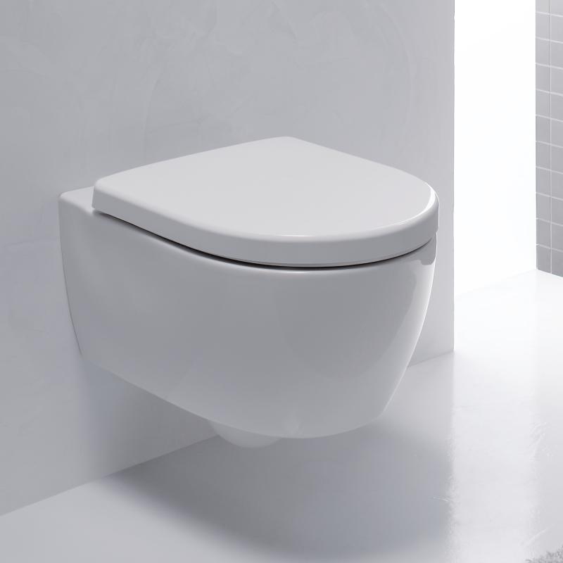 Geberit iCon Wand-Tiefspül-WC, KeraTect weiß, kurz - mit Ausführung Spülrand, 204030600 mit