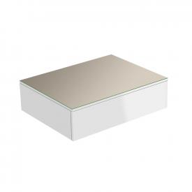 Keuco Edition 400 Sideboard mit 1 Glasplatte und 1 Auszug weiß hochglanz, Glasplatte cashmere glanz