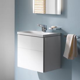 Keuco Royal Reflex Handwaschbeckenunterschrank mit 1 Tür Front Glas weiß / Korpus weiß
