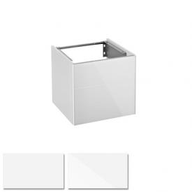 Keuco Royal Reflex Handwaschbeckenunterschrank mit 1 Tür Front Glas weiß/Korpus weiß