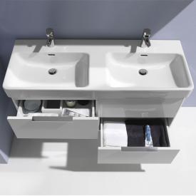 LAUFEN Base für Pro S Waschtischunterschrank für Doppelwaschtisch mit 4 Auszügen Front weiß glanz / Korpus weiß glanz