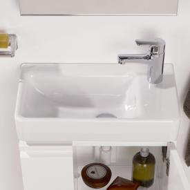 LAUFEN Pro S Handwaschbecken, asymmetrisch weiß, mit Clean Coat, mit 1 Hahnloch