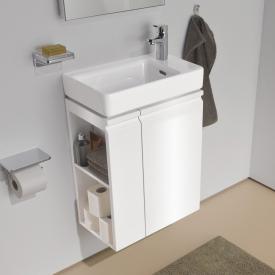 LAUFEN Pro S Handwaschbeckenunterschrank mit 1 Tür und Seitenablage Front weiß glanz / Korpus weiß glanz
