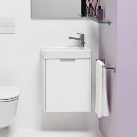 LAUFEN Pro S Handwaschbecken mit Base Waschtischunterschrank mit 1 Tür weiß glanz, WT weiß, mit Clean Coat, mit 1 Hahnloch