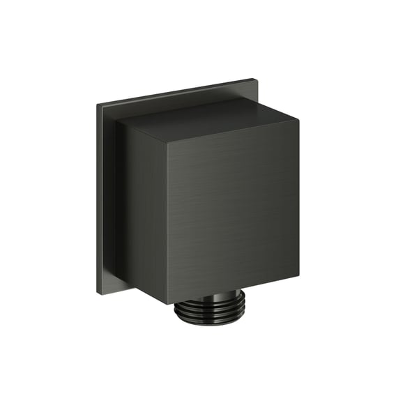 SCALIDO-Wandanschlussbogen Eckig Mit Brausehalt RV DN 15 Messing Schwarz Matt Pid526126