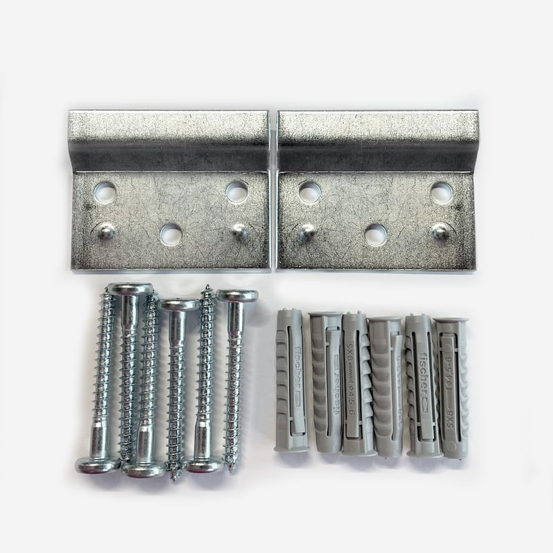 Metall-Spiegel-Clips Set – 8 Stück, 1/4 Zoll Tiefe, Für Rahmenlose Spiegel, Inkl. Schrauben & Dübel, Maximale Tragkraft 31,8 Kg (weiß)
