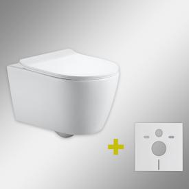 PREMIUM 100 Wand-Tiefspül-WC-SET mit Montagezubehör, spülrandlos, oval, mit slim WC-Sitz