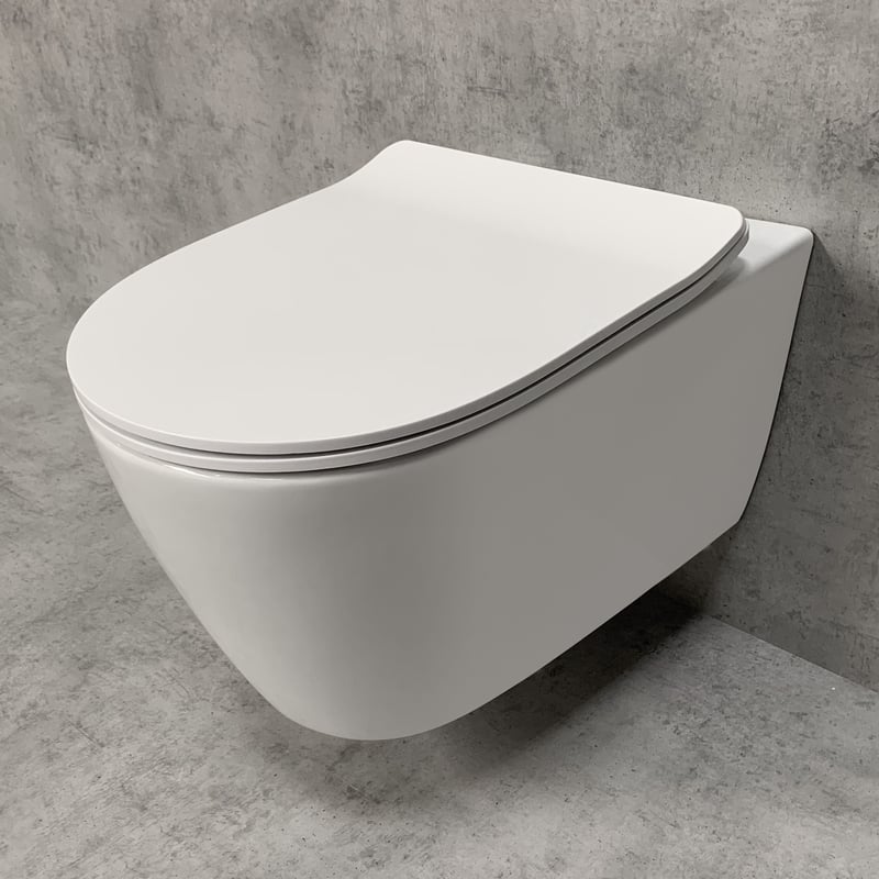 100 Wand-Tiefspül-WC, spülrandlos, oval - - Emero.de