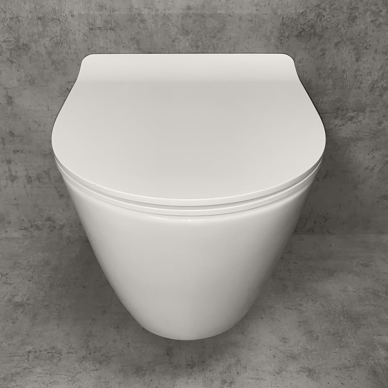 Wand-Tiefspül-WC-SET, oval, mit slim WC-Sitz - PR1070+PR1071 - Emero.de