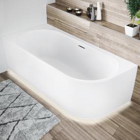Riho Desire Corner Eck-Badewanne mit Verkleidung und Beleuchtung weiß matt, mit Füllfunktion