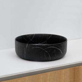 Riho Livit Aufsatzwaschtisch rund schwarz matt marmoriert