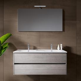 Riho Porto Wave Doppelwaschtisch mit Waschtischunterschrank und Spiegel eiche grau