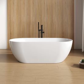 rivea Malie Freistehende Badewanne für individuelle Ab- und Überlaufsysteme L: 180 B: 80 cm weiß