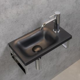 rivea Picabo Handwaschbecken mit Handtuchhaltern B: 40 H: 10 T: 22 cm, mit pflegeleichter Oberfläche schwarz matt