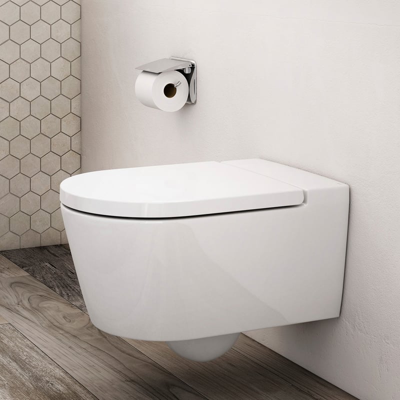 Roca Inspira Wand-WC round mit WC-Sitz weiß - A346527000+ 