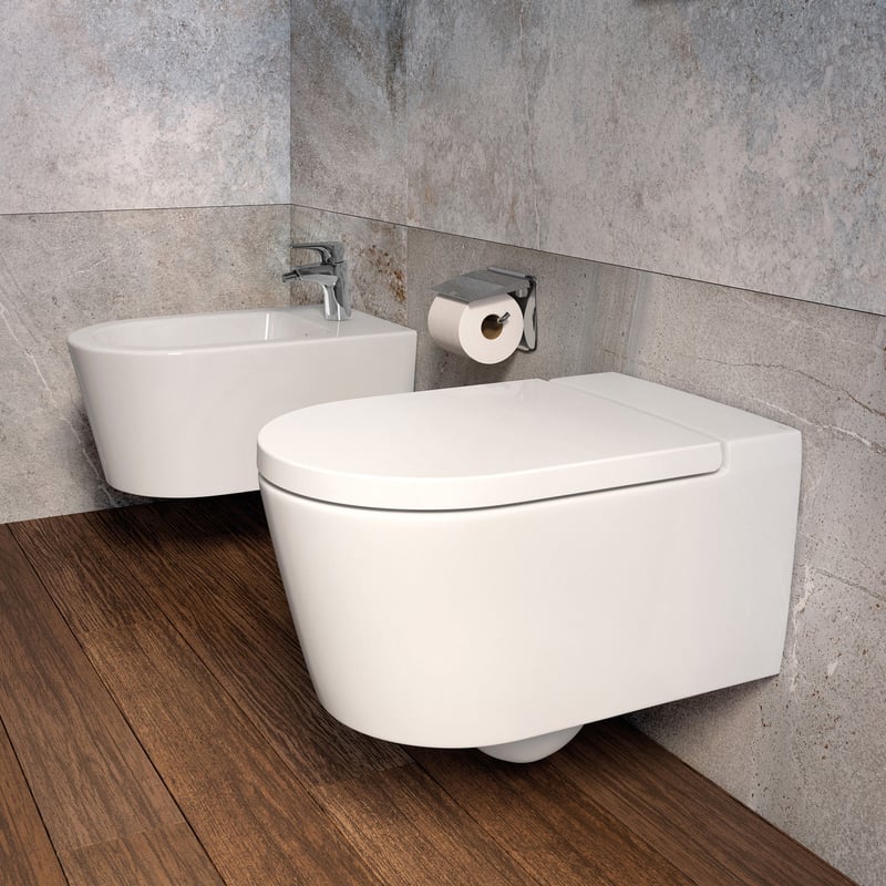 Roca Inspira Wand-WC round mit WC-Sitz weiß - A346527000+ 