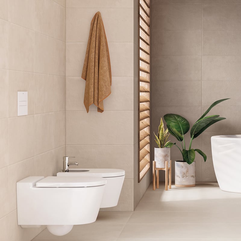 Roca Inspira Wand-WC round mit WC-Sitz weiß - A346527000+ 