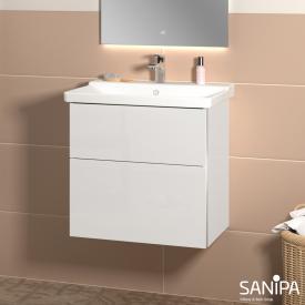Sanipa 3way Waschtischunterschrank mit 2 Auszügen für P3 Comforts weiß soft