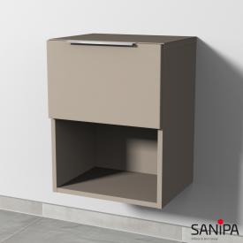 Sanipa 4balance Anbauschrank mit 1 Auszug und 1 offenem Fach sandgrau matt