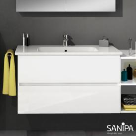 Sanipa Solo One Euphoria Waschtisch mit Waschtischunterschrank mit 2 Auszügen weiß glanz