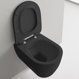 Scarabeo Moon Wand-Tiefspül-WC mit WC-Sitz, ohne Spülrand schwarz matt, mit BIO System Beschichtung
