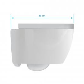 Scarabeo Moon Wand-Tiefspül-WC ohne Spülrand, Ausführung kurz weiß, mit BIO System Beschichtung
