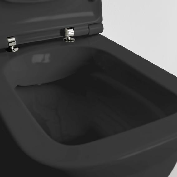 Scarabeo Teorema 2.0 Wand-Tiefspül-WC mit WC-Sitz, ohne Spülrand schwarz matt, mit BIO System Beschichtung